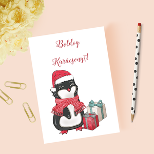 Karácsonyi képeslap, ajándék, üdvözlőlap, Karácsony, Karácsonyi ajándékozás, Karácsonyi képeslap, üdvözlőlap, ajándékkísérő, Papírművészet, MESKA