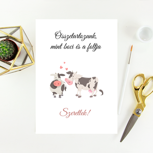 Egyedi szövegezésű Valentin-napi képeslap, üdvözlőlap, Otthon & Életmód, Papír, írószer, Képeslap, üdvözlőlap, Ajándékozás kellékei, Fotó, grafika, rajz, illusztráció, Papírművészet, MESKA