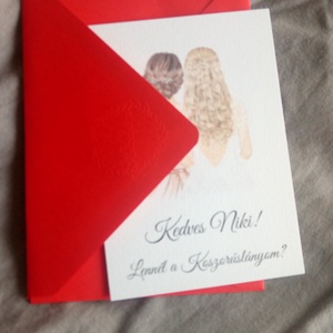 Rajzolt koszorúslány-felkérő kártya borítékkal, tanúfelkérő, esküvőre - esküvő - meghívó & kártya - meghívó - Meska.hu Rajzolt koszorúslány-felkérő kártya borítékkal, tanúfelkérő, esküvőre - esküvő - meghívó & kártya - meghívó - Meska.hu