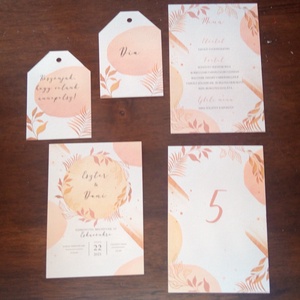 Rosegold, virágos ültető kártya, köszönő kártya - esküvő - meghívó & kártya - ültetési rend - Meska.hu