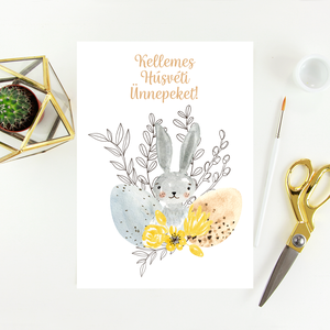 Húsvéti képeslap, ajándék, üdvözlőlap, Otthon & Életmód, Papír, írószer, Képeslap, üdvözlőlap, Papírművészet, MESKA
