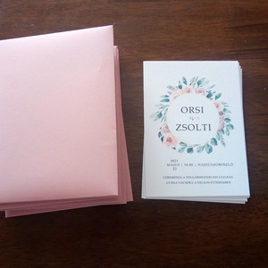 Virágos esküvői meghívó - esküvő - meghívó & kártya - meghívó - Meska.hu