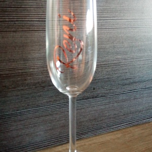 Egyedi feliratos pezsgőspohár, esküvőre, koszorúslánynak - esküvő - dekoráció - tálalás - Meska.hu