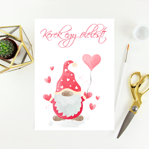 Egyedi szövegezésű Valentin-napi képeslap, üdvözlőlap, Otthon & Életmód, Papír, írószer, Képeslap, üdvözlőlap, Ajándékozás kellékei, Fotó, grafika, rajz, illusztráció, Papírművészet, MESKA