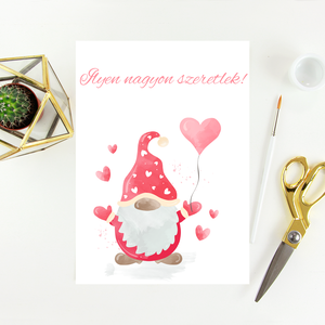 Egyedi szövegezésű Valentin-napi képeslap, üdvözlőlap, Otthon & Életmód, Papír, írószer, Képeslap, üdvözlőlap, Ajándékozás kellékei, Fotó, grafika, rajz, illusztráció, Papírművészet, MESKA