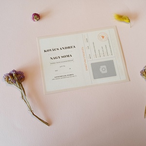 Útlevél esküvői meghívó, utazós témához, fényképpel - esküvő - meghívó & kártya - meghívó - Meska.hu