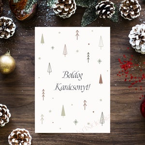 Karácsonyi képeslap, ajándék, üdvözlőlap, Karácsony, Karácsonyi ajándékozás, Karácsonyi képeslap, üdvözlőlap, ajándékkísérő, Papírművészet, MESKA