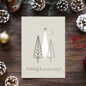 Karácsonyi képeslap, ajándék, üdvözlőlap, Karácsony, Karácsonyi ajándékozás, Karácsonyi képeslap, üdvözlőlap, ajándékkísérő, Papírművészet, MESKA