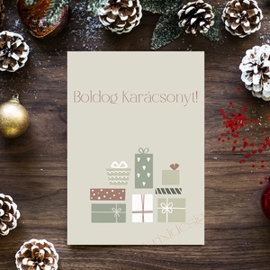 Karácsonyi képeslap, ajándék, üdvözlőlap, Karácsony, Karácsonyi ajándékozás, Karácsonyi képeslap, üdvözlőlap, ajándékkísérő, Papírművészet, MESKA