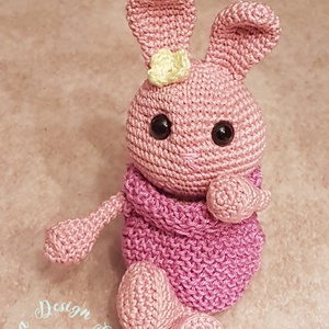 Kézműves horgolt kabala figura - Valentina nyuszi lányka (öltöztethető), Játék & Sport, Plüssállat & Játékfigura, Nyuszi, Horgolás, MESKA