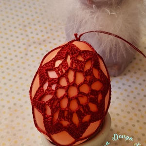 Kézműves húsvéti tojás horgolt csipke díszítéssel (5.), Otthon & Életmód, Dekoráció, Asztal és polc dekoráció, Asztaldísz, Horgolás, MESKA