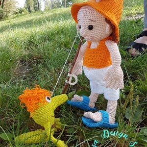Kézműves horgolt kabala figura - A Nagy Ho-Ho-Ho-Horgász és Főkukac szettben - játék & sport - plüssállat & játékfigura - plüss mesefigurák - Meska.hu