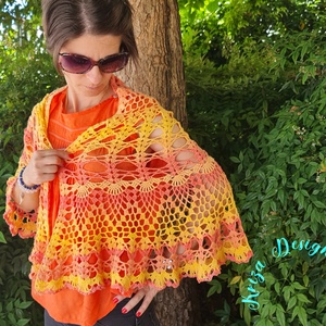 Kézműves horgolt csipke kendő - Innocencia shawl  - Meska.hu