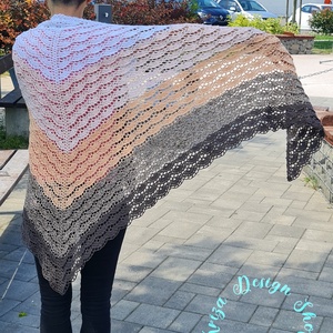 Kézműves horgolt csipke kendő - Gaia shawl 1. - ruha & divat - sál, sapka, kendő - vállkendő - Meska.hu