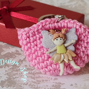 Kézműves horgolt  kulcstartó - Shopping bag (Tündéres dekorációval 1.) , Játék & Sport, Plüssállat & Játékfigura, Más figura, Horgolás, MESKA