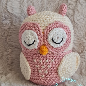 Kézműves horgolt kabalafigura - Bagoly (Frozen Rose II.) - Meska.hu