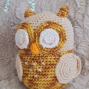 Kézműves horgolt kabalafigura - Bagoly (Samu) - Meska.hu