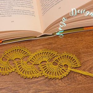 Kézműves horgolt csipke könyvjelző (Ánizs), Könyv & Zene, Könyvjelző, Horgolás, MESKA