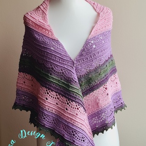 Kézműves horgolt csipke kendő - Abigél shawl - Meska.hu