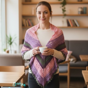 Kézműves horgolt csipke kendő - Abigél shawl - ruha & divat - sál, sapka, kendő - vállkendő - Meska.hu