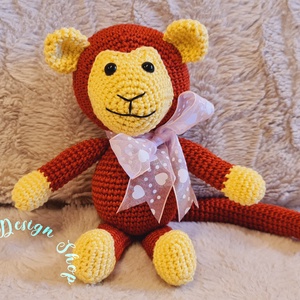 Kézműves horgolt kabalafigura - Lívia kismajom - játék & sport - plüssállat & játékfigura - majom - Meska.hu