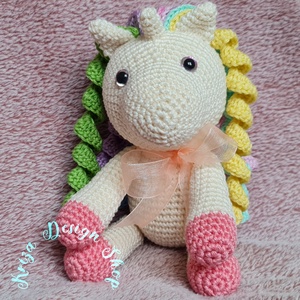 Kézműves horgolt kabala figura - Polly unikornis - játék & sport - plüssállat & játékfigura - unikornis - Meska.hu