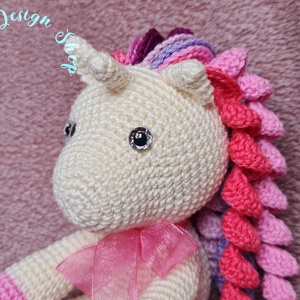 Kézműves horgolt kabala figura - Polly unikornis (rózsaszín színvilágban) - játék & sport - plüssállat & játékfigura - unikornis - Meska.hu