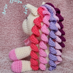 Kézműves horgolt kabala figura - Polly unikornis (rózsaszín színvilágban) - játék & sport - plüssállat & játékfigura - unikornis - Meska.hu