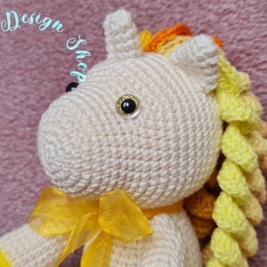 Kézműves horgolt kabala figura - Polly unikornis ('25 sunshine design) - játék & sport - plüssállat & játékfigura - unikornis - Meska.hu