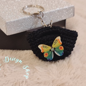 Kézműves horgolt  kulcstartó - Shopping bag (Színes pillangós) , Táska & Tok, Kulcstartó & Táskadísz, Kulcstartó, Horgolás, MESKA