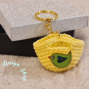 Kézműves horgolt  kulcstartó - Shopping bag (Zöld madárkás) , Táska & Tok, Kulcstartó & Táskadísz, Kulcstartó, Horgolás, MESKA