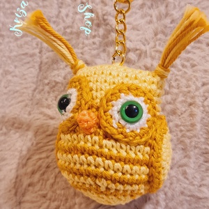 Kézműves horgolt kabalafigurás kulcstartó - Mini bagoly (Sundance '26), Játék & Sport, Plüssállat & Játékfigura, Bagoly, Horgolás, MESKA