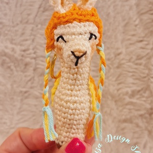 Kézműves horgolt kabalafigurás kulcstartó - Mini láma (Louisa) - játék & sport - plüssállat & játékfigura - láma - Meska.hu