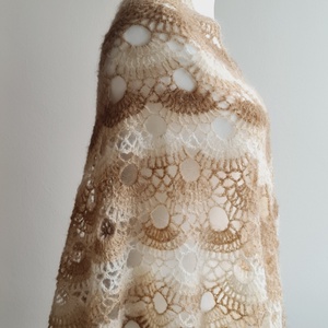 Kézműves horgolt csipke kendő - Sahara shawl - ruha & divat - sál, sapka, kendő - vállkendő - Meska.hu