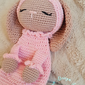 Kézműves horgolt alvó nyuszis nyunyóka -  Sleep with me collection (Mia) - Meska.hu