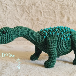 Kézműves horgolt kabala figura - Brachioszaurusz dinoszaurusz, Játék & Sport, Plüssállat & Játékfigura, Plüss dínók, Horgolás, MESKA