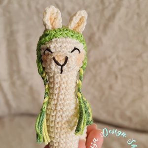 Kézműves horgolt kabalafigurás kulcstartó - Mini láma (Greg) - játék & sport - plüssállat & játékfigura - láma - Meska.hu