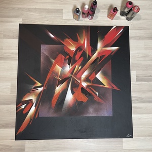 The Red One 100X100 - művészet - festmény - akril - Meska.hu