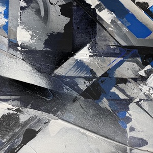 Blue And Gray 50X100 - művészet - festmény - akril - Meska.hu