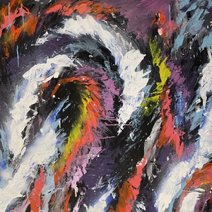 Dancing Dragon 120X90 - művészet - festmény - akril - Meska.hu