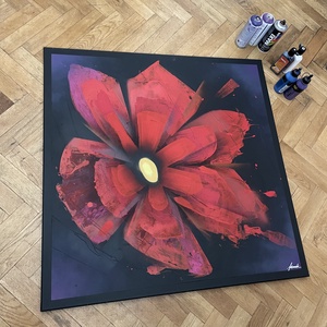 Field Poppy 100X100 - művészet - festmény - akril - Meska.hu