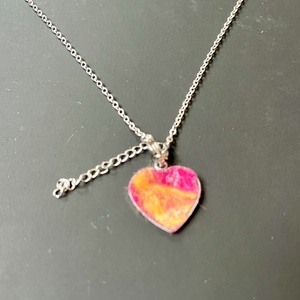 Gyapjú szív medál, Ékszer, Nyaklánc, Medálos nyaklánc, Nemezelés, MESKA