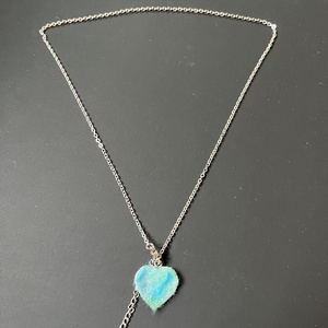 Gyapjú szív medál - ékszer - nyaklánc - medálos nyaklánc - Meska.hu