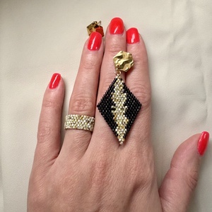 Miyuki Picasso fülbevaló - ékszer - fülbevaló - lógó fülbevaló - Meska.hu