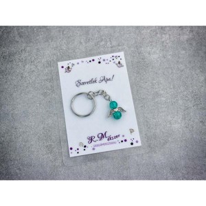 Szeretlek Apa pávakék angyal medálos kulcstartó - táska & tok - kulcstartó & táskadísz - kulcstartó - Meska.hu