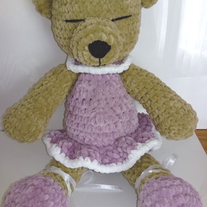Álmodozó balerina - horgolt plüss maci- amigurumi - játék & sport - plüssállat & játékfigura - maci - Meska.hu