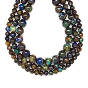 Azurit Malachit golyó B 10mm  ékszerkészítő alapanyag (füzér), Kellékek & szerszámok, Ásvány alapanyag, Ásványfüzér, , MESKA