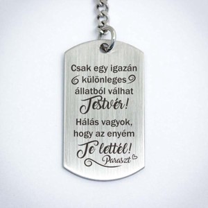 Te lettél a vicces Testvérem acél medálos kulcstartó - táska & tok - kulcstartó & táskadísz - kulcstartó - Meska.hu