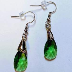 Zöld Swarovski kristály fülbevaló - Meska.hu