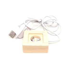 Fa talpas négyzet fehér LED világító talp ásványokhoz 5�5 cm, Kellékek & szerszámok, Ásvány alapanyag, , MESKA